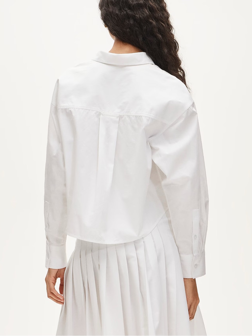 NWT J. Crew White Cotton Cropped Button-Down Shirt Size L - Picture 3 of 3